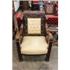 Image 1 : ROSEWOOD HEAVELY CARVED CHAIR MATCHING LADIES CHAIR