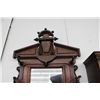 Image 3 : VICTORIAN WALNT PARLOR MIRROR AND UMBRELLA RACK WITH MARBLE AND DRAWER 98" TALL