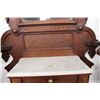 Image 8 : VICTORIAN WALNT PARLOR MIRROR AND UMBRELLA RACK WITH MARBLE AND DRAWER 98" TALL