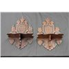 Image 1 : PAIR OF ORNATE WALNUT SHELVES