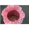 Image 5 : 2 PCS. OF HOBNAIL CRANBERRY OPALESCENT CASE GLASS - BRIDES BASKET VASE