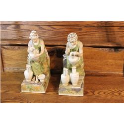 MATCHING PAIR OF PORCELAIN STATUES BY SYLVAN
