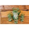 Image 1 : 6 PIECE HAND PAINTED WATER PITCHER & GLASS SET