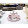 Image 1 : Porcelian Creamer & Sugar on Tray with serving bow serving bowl has lid all by Godinger & Co.  Japan