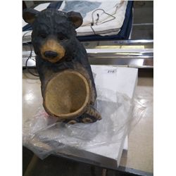 Wood Carved Bear Decorative Item