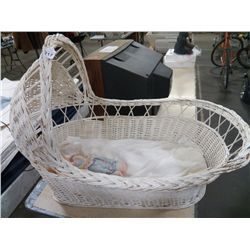 Large Bassinet with Cabbage Patch Doll