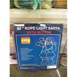 42" Rope Light Santa With Motion