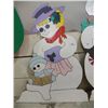 Image 1 : Large Wood Snow Lady W/Child Approx. 30" x 42"
