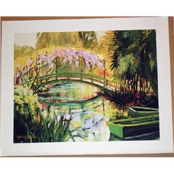 Michele Byrne, Monets Japanese Bridge, Signed Print