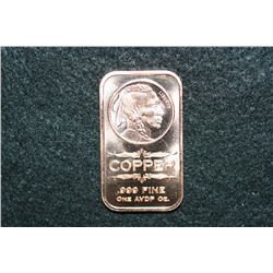 2012 Copper Ingot; .999 Fine Copper 1 Oz.