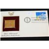Image 1 : 1981 First Day Issue 22K Gold Replica Stamp W/Postal Stamp; Space Achievement Shuttle Jettisons Rock
