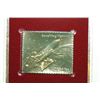 Image 2 : 1981 First Day Issue 22K Gold Replica Stamp W/Postal Stamp; Space Achievement Shuttle Jettisons Rock