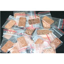 2012 Copper Ingot; .999 Fine Copper 1 Oz.; Lot of 25