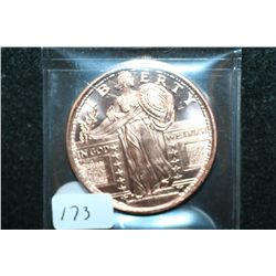 Copper Round; .999 Fine Copper 1 Oz.