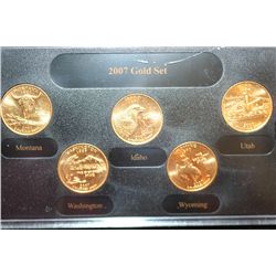 2007-D US Mint State Quarter Set; BU, Layered in 24K Gold