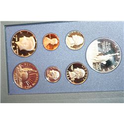 1986-S US Mint Prestige Proof Set W/Commerative Ellis Island Half Dollar & Ellis Island $1 Coin