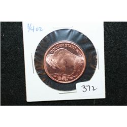 Golden State Mint Copper Round; .999 Fine Copper 1/4 Oz.