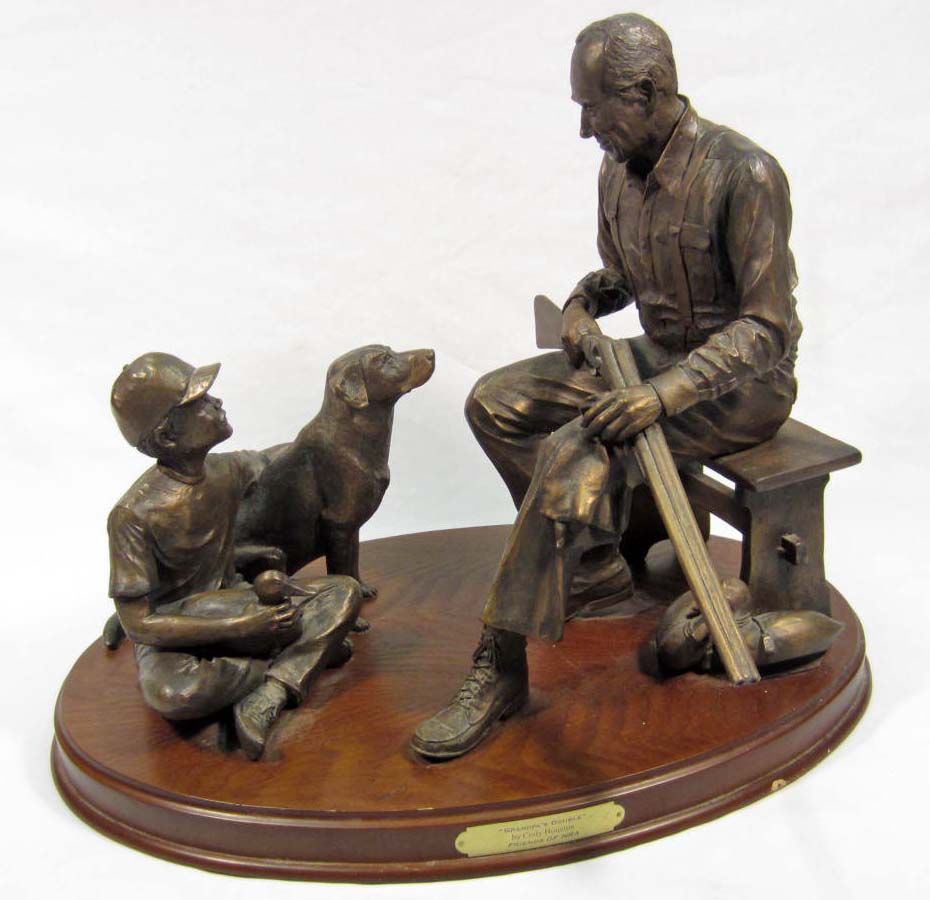 BONDED BRONZE "GRANDPA'S DOUBLE" STATUE BY CODY HOUSTON