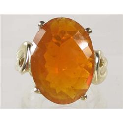 14K GOLD LADIES FIRE OPAL RING - SIZE 7