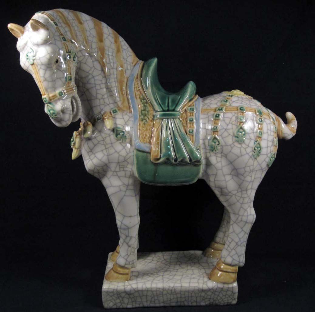 LARGE CERAMIC HORSE STATUE