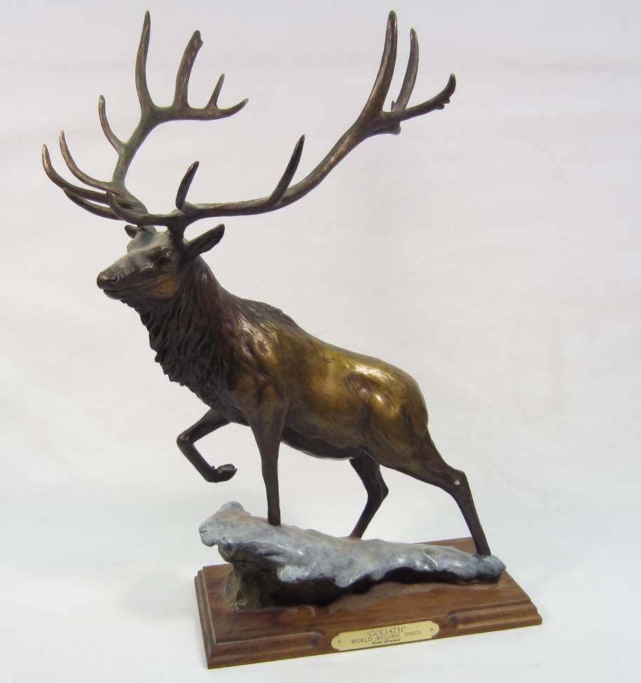 GOLIATH BRONZE ELK STATUE BY SCOTT LENNARD