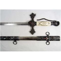 CASED KNIGHTS OF COLUMBUS OFFICERS SWORD W/ SCABBARD