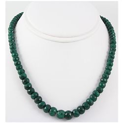280.45ctw Natural Emerald Rondelles Necklace