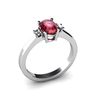Image 1 : Garnet 0.55 ctw Diamond Ring 14kt White Gold