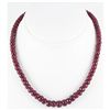 Image 1 : 268.13ctw Natural Ruby Rondelles Necklace