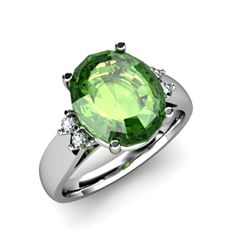 Tourmaline 5.25 ctw & Diamond Ring 14kt White Gold