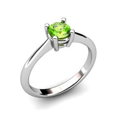 Peridot 0.50ctw Ring 14kt White Gold