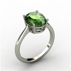 Tourmaline 2.90 ctw Ring 14kt White Gold