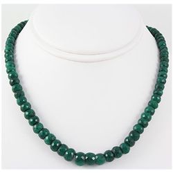 269.09ctw Natural Emerald Rondelles Necklace