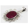 Image 2 : 48.47ct Natural Faceted Oval Ruby Silver Pendant