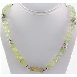 327ctw Faceted Lemon Topaz Silver Necklace