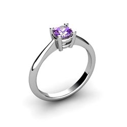 Amethyst 0.40ctw Ring 14kt White Gold