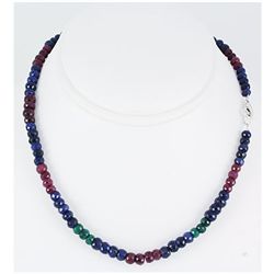 171.36ctw Natural Multi-Color Rondelles Necklace