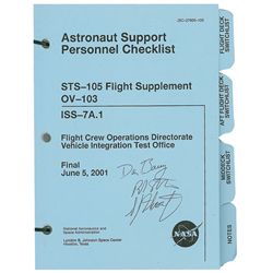 STS-105 Astronaut Checklist