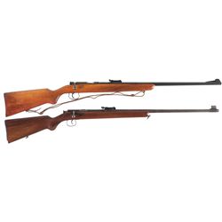 Two German Single Shot Bolt Action .22 Rifles