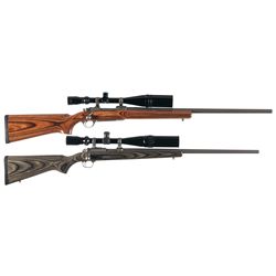 Two Ruger Bolt Action Rifles with Scopes