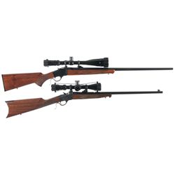 Two Model 1885 Falling Block Rifles with Scopes