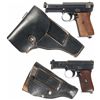 Image 1 : Two Mauser Semi-Automatic Pistols with Holsters and German Officer Sword