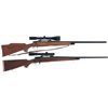 Image 1 : Two Bolt Action Rifles with Scopes-A) Remington 700 BDL Varmit Rifle with Bushnell 4x12 Scope and Sl