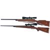 Image 2 : Two Bolt Action Rifles with Scopes-A) Remington 700 BDL Varmit Rifle with Bushnell 4x12 Scope and Sl