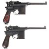 Image 2 : Two Mauser Broomhandle Semi-Automatic Pistols