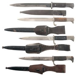 Four German Bayonets with Scabbards