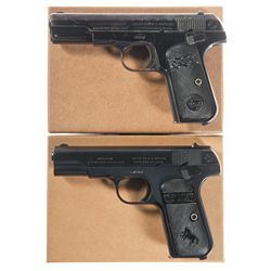 Two Colt Model 1903 Semi-Automatic Hammerless Pocket Pistols with Boxes