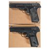 Image 1 : Two Colt Model 1903 Semi-Automatic Hammerless Pocket Pistols with Boxes
