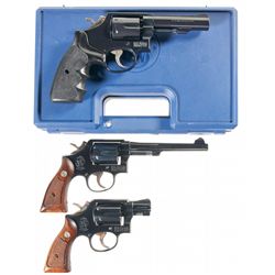 Collector's Lot of Three Smith & Wesson Model 10 Double Action Revolvers