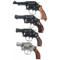 Four Smith & Wesson Double Action Revolvers